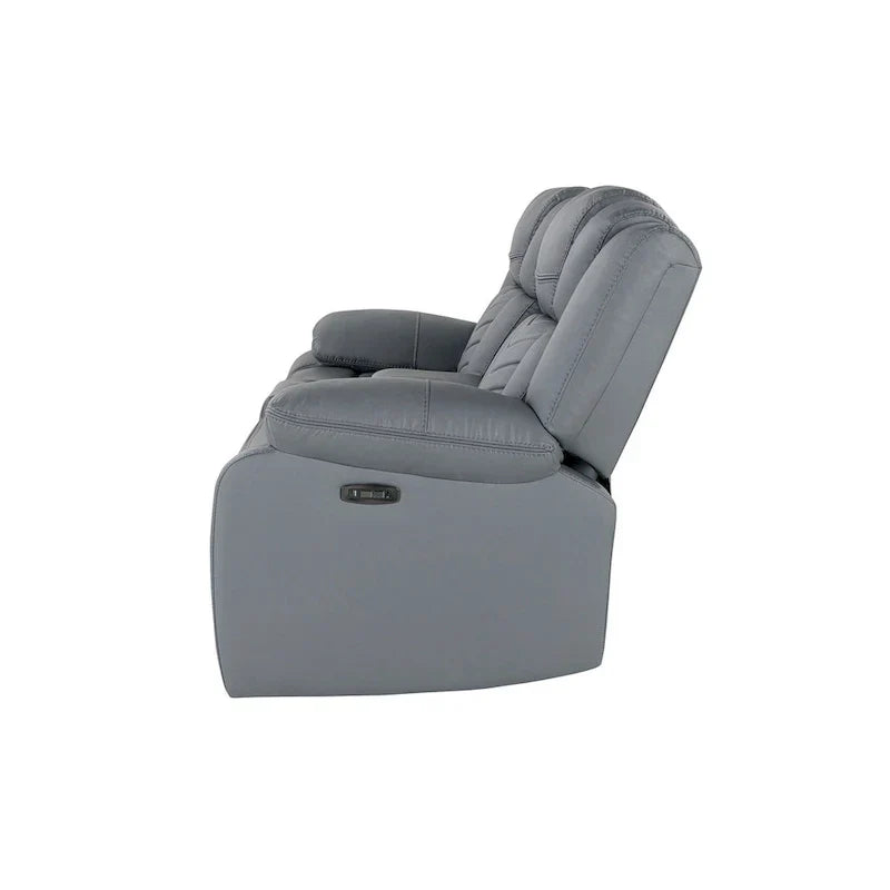 Causeuse inclinable électrique gris clair 75 en similicuir avec rangement