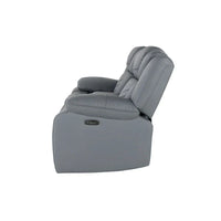Causeuse inclinable électrique gris clair 75 en similicuir avec rangement