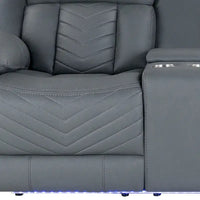 Causeuse inclinable électrique gris clair 75 en similicuir avec rangement