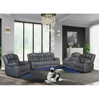 Causeuse inclinable électrique gris clair 75 en similicuir avec rangement