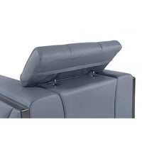 HomeRoots Causeuse en cuir italien bleu clair et noir 75