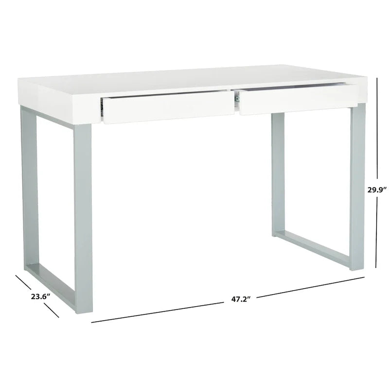 Bureau SAFAVIEH Barton blanc/gris