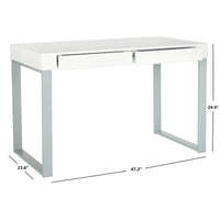 Bureau SAFAVIEH Barton blanc/gris