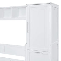 Lit escamotable mural taille Queen avec penderie et tiroirs
