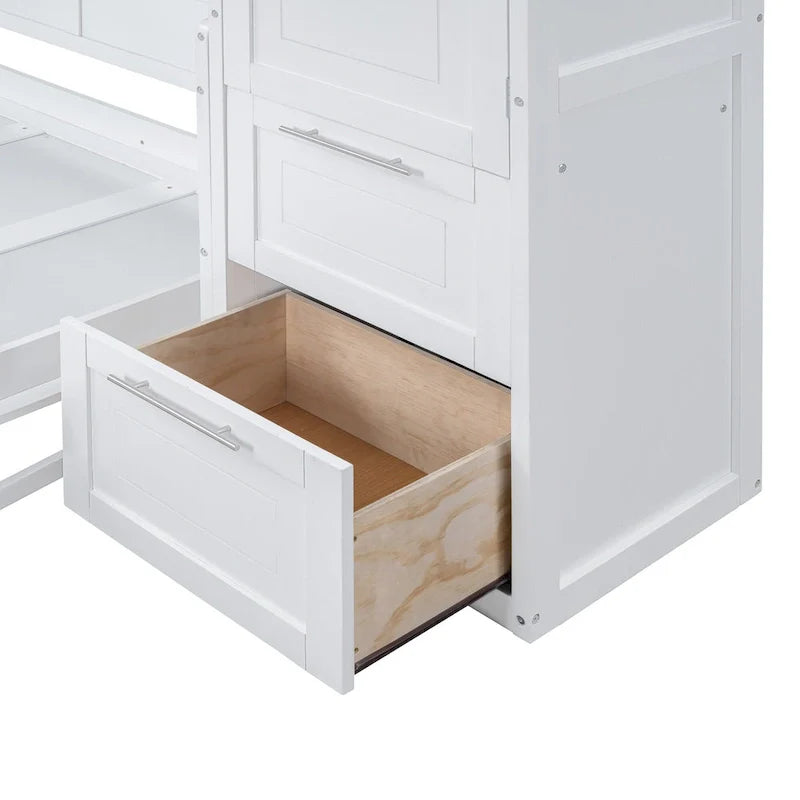 Lit escamotable Queen Size avec armoire et tiroirs