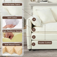 109,45 Canapé sectionnel modulaire en U rembourré en chenille avec coussins double couche, combinaison DIY
