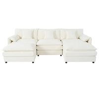 109,45 Canapé sectionnel modulaire en U rembourré en chenille avec coussins double couche, combinaison DIY