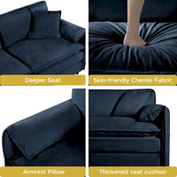 109,45 Canapé sectionnel modulaire en U rembourré en chenille avec coussins double couche, combinaison DIY