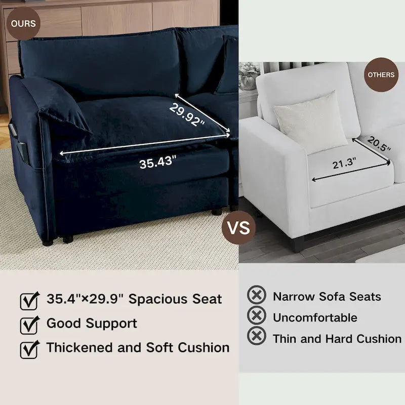 109,45 Canapé sectionnel modulaire en U rembourré en chenille avec coussins double couche, combinaison DIY