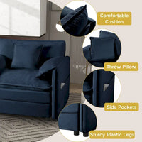 109,45 Canapé sectionnel modulaire en U rembourré en chenille avec coussins double couche, combinaison DIY