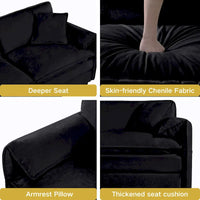 109,45 Canapé sectionnel modulaire en U rembourré en chenille avec coussins double couche, combinaison DIY