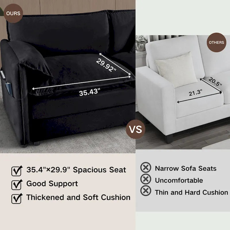 109,45 Canapé sectionnel modulaire en U rembourré en chenille avec coussins double couche, combinaison DIY