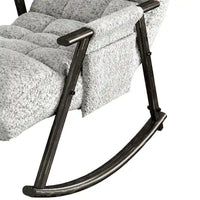 Fauteuil à bascule classique moderne rembourré en tissu avec poche de rangement