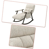 Fauteuil à bascule classique moderne rembourré en tissu avec poche de rangement