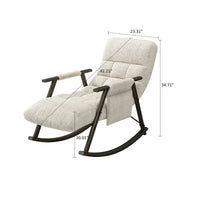 Fauteuil à bascule classique moderne rembourré en tissu avec poche de rangement