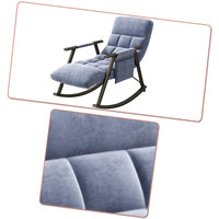 Fauteuil à bascule classique moderne rembourré en tissu avec poche de rangement