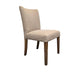 Lot de 2 chaises de salle à manger Zeus, tissu beige, pieds coniques marron