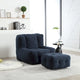Fauteuil moderne pour adulte avec mousse à mémoire de forme haute densité et 1 pouf pour chambre et salle de lecture