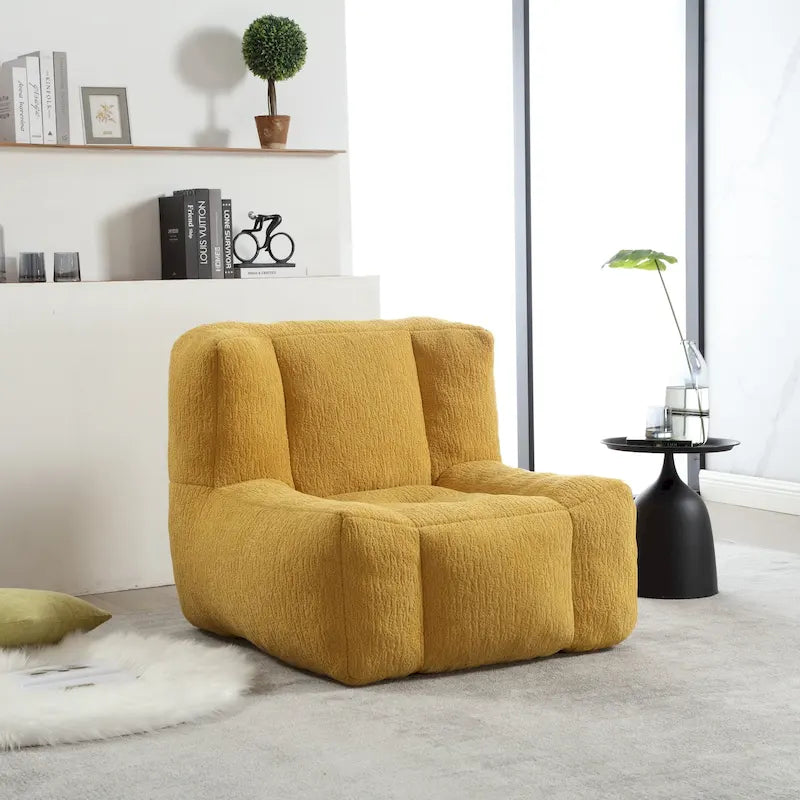 Fauteuil moderne pour adulte avec mousse à mémoire de forme haute densité et 1 pouf pour chambre et salle de lecture