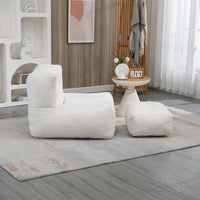 Fauteuil moderne pour adulte avec mousse à mémoire de forme haute densité et 1 pouf pour chambre et salle de lecture