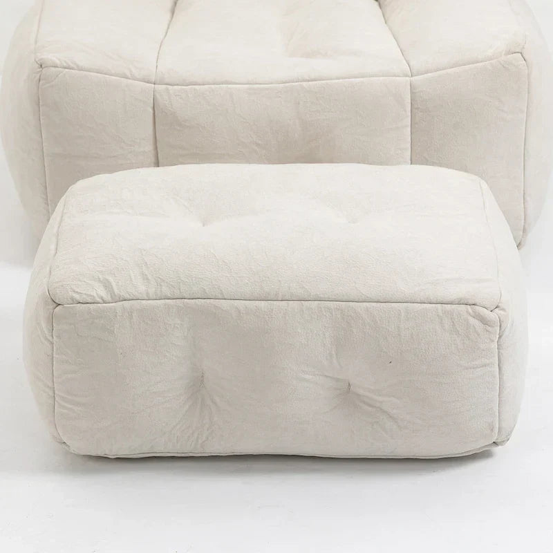 Fauteuil moderne pour adulte avec mousse à mémoire de forme haute densité et 1 pouf pour chambre et salle de lecture