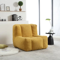 Fauteuil moderne pour adulte avec mousse à mémoire de forme haute densité et 1 pouf pour chambre et salle de lecture