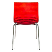 Chaise de salle à manger en acrylique Astor avec pieds chromés, chaise d'appoint moderne à motif ondulation d'eau