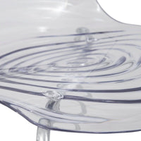 Chaise de salle à manger en acrylique Astor avec pieds chromés, chaise d'appoint moderne à motif ondulation d'eau