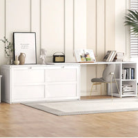 Lit escamotable taille Queen avec bureau pivotant