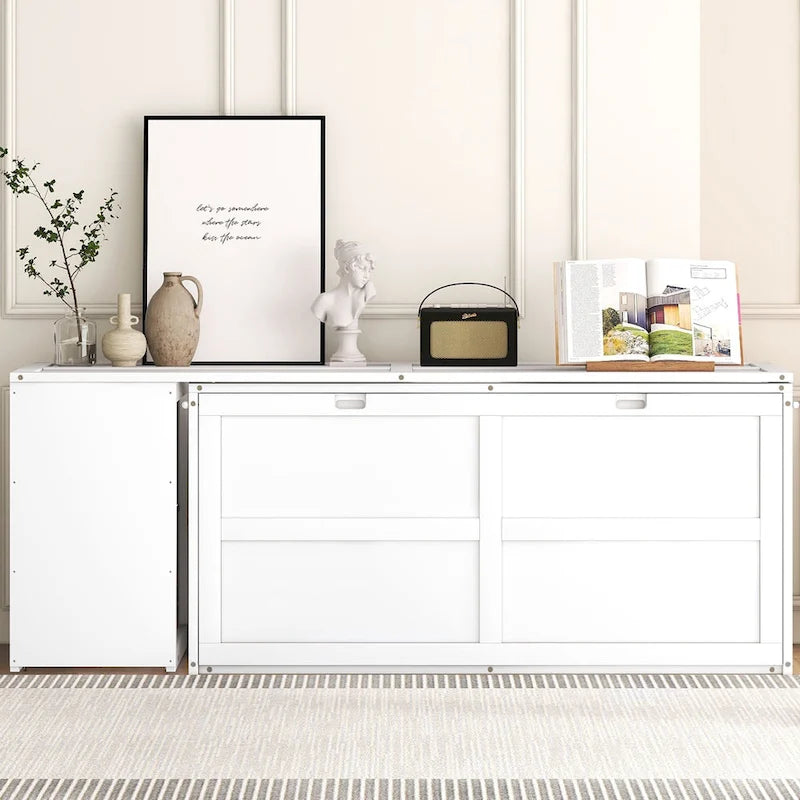 Lit escamotable taille Queen avec bureau pivotant