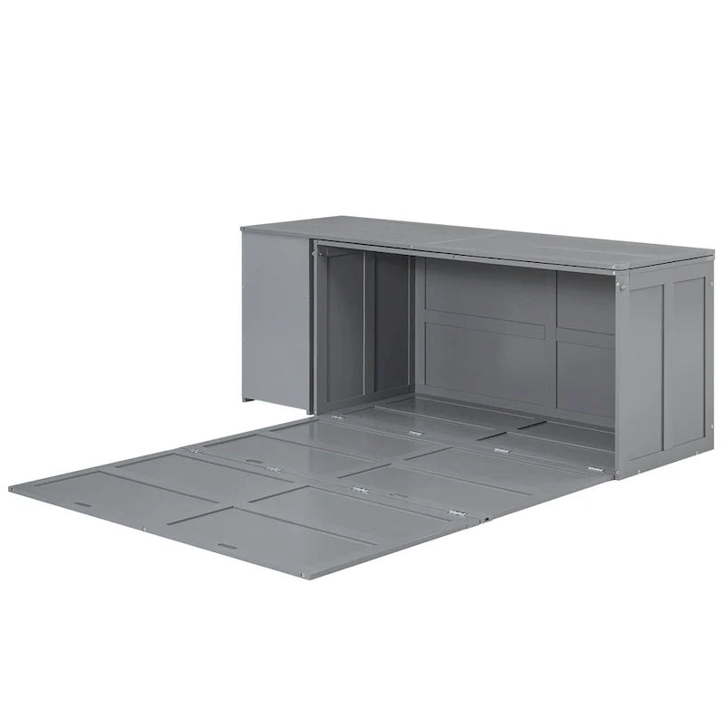 Lit escamotable taille Queen avec bureau pivotant