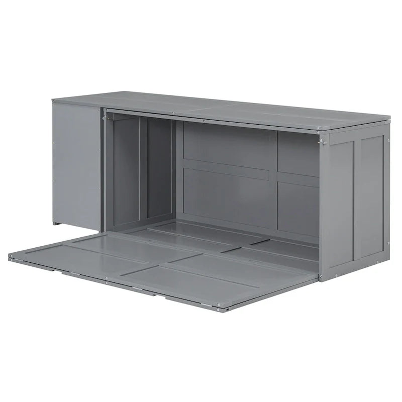 Lit escamotable taille Queen avec bureau pivotant