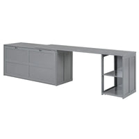 Lit escamotable taille Queen avec bureau pivotant