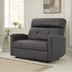 Fauteuil inclinable électrique, assise large surdimensionnée, microfibre gris ardoise capitonnée