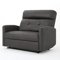 Fauteuil inclinable électrique, assise large surdimensionnée, microfibre gris ardoise capitonnée