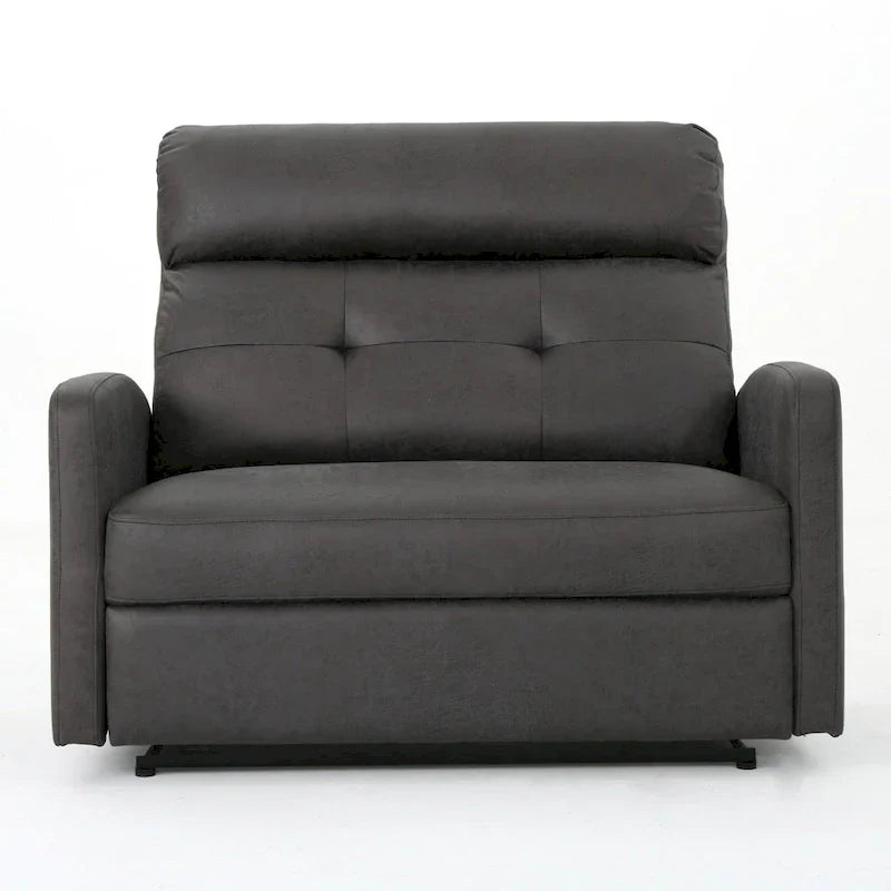 Fauteuil inclinable électrique, assise large surdimensionnée, microfibre gris ardoise capitonnée