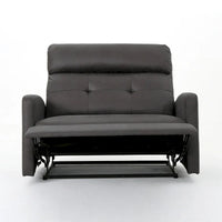 Fauteuil inclinable électrique, assise large surdimensionnée, microfibre gris ardoise capitonnée