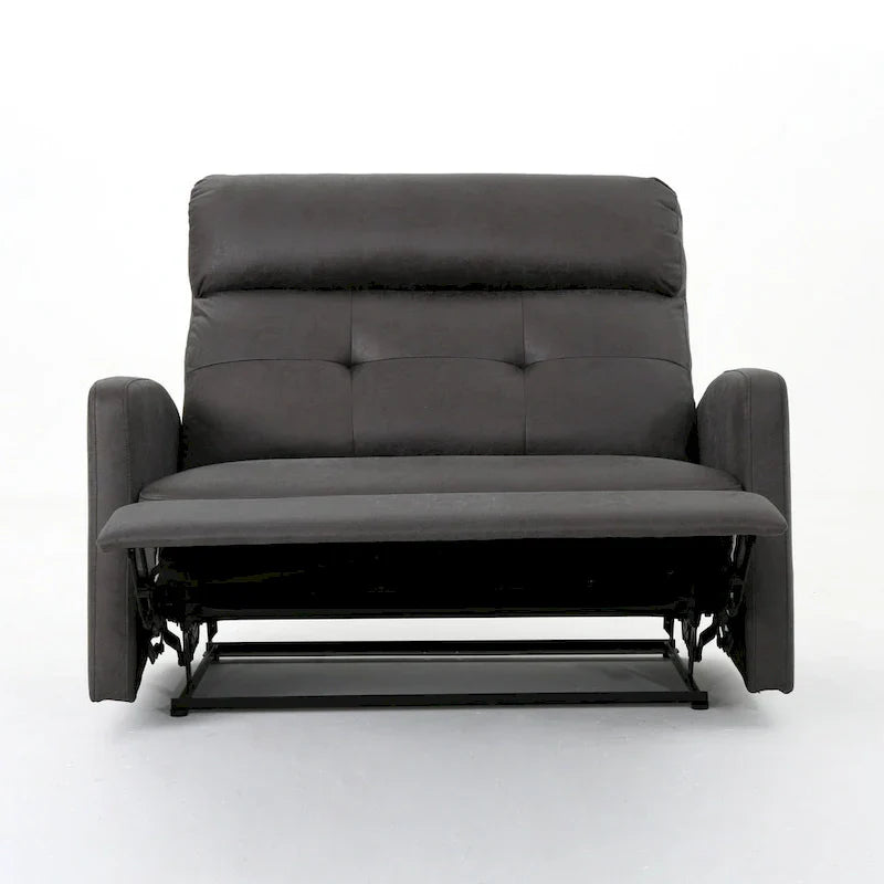 Fauteuil inclinable électrique, assise large surdimensionnée, microfibre gris ardoise capitonnée