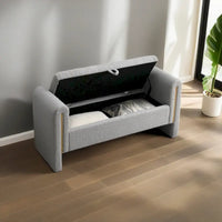 Christopher Knight Home - Banc de rangement de bout de lit Athena moderne en tissu Teddy avec accoudoirs