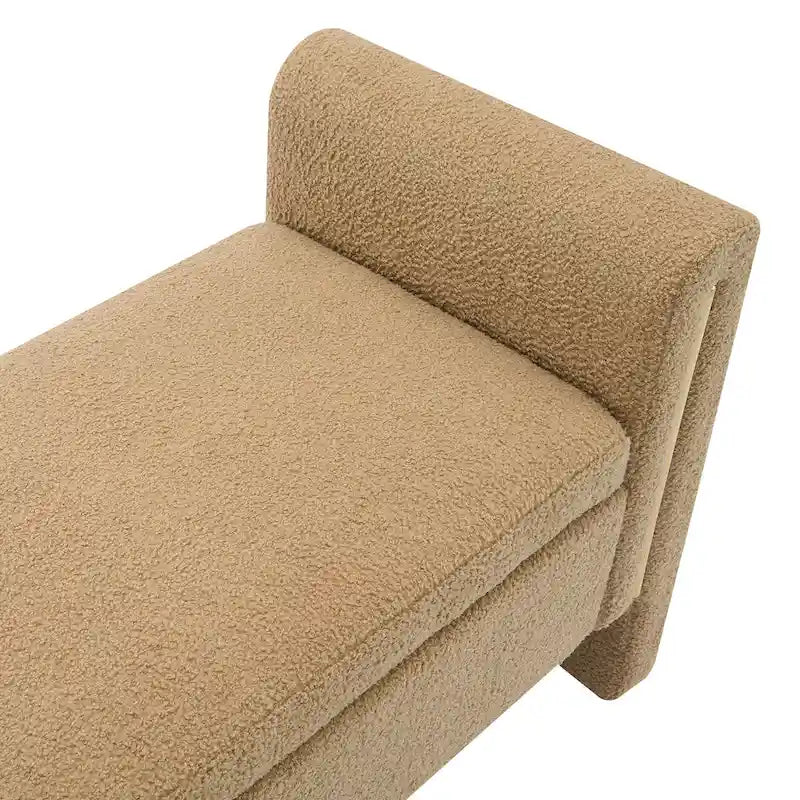 Christopher Knight Home - Banc de rangement de bout de lit Athena moderne en tissu Teddy avec accoudoirs