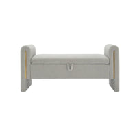 Christopher Knight Home - Banc de rangement de bout de lit Athena moderne en tissu Teddy avec accoudoirs