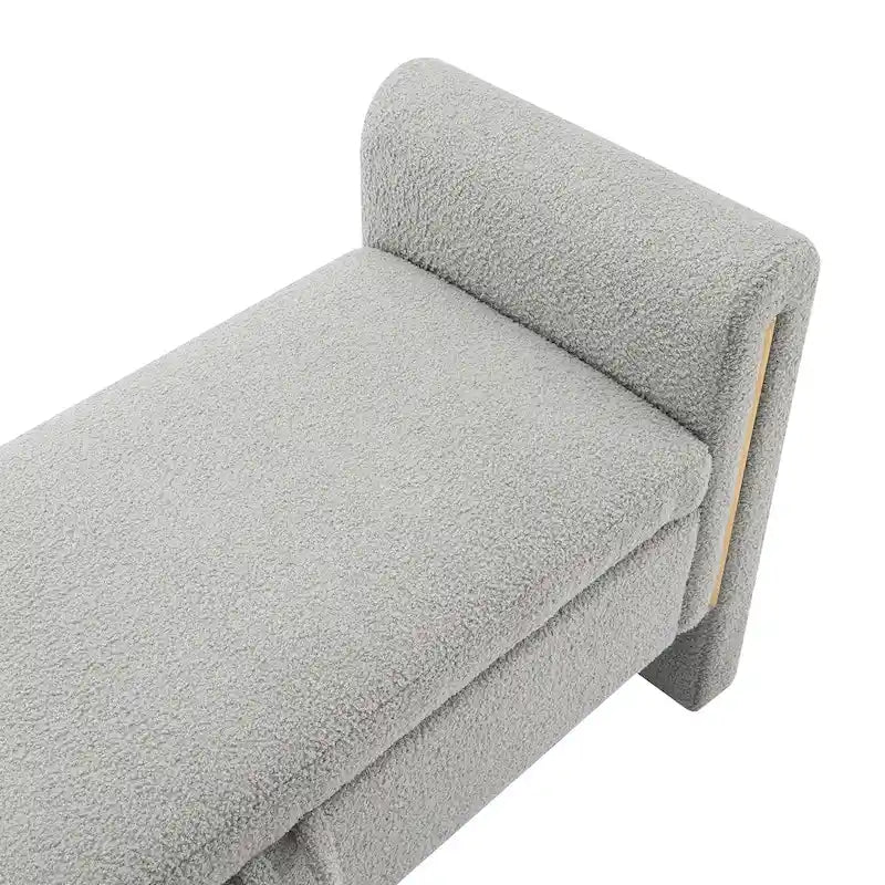 Christopher Knight Home - Banc de rangement de bout de lit Athena moderne en tissu Teddy avec accoudoirs