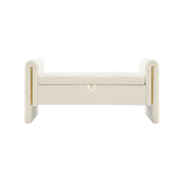 Christopher Knight Home - Banc de rangement de bout de lit Athena moderne en tissu Teddy avec accoudoirs