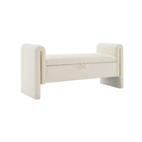 Christopher Knight Home - Banc de rangement de bout de lit Athena moderne en tissu Teddy avec accoudoirs