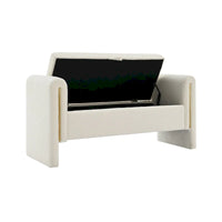 Christopher Knight Home - Banc de rangement de bout de lit Athena moderne en tissu Teddy avec accoudoirs