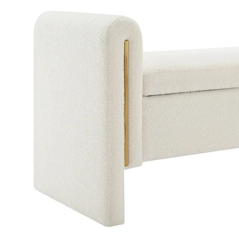 Christopher Knight Home - Banc de rangement de bout de lit Athena moderne en tissu Teddy avec accoudoirs