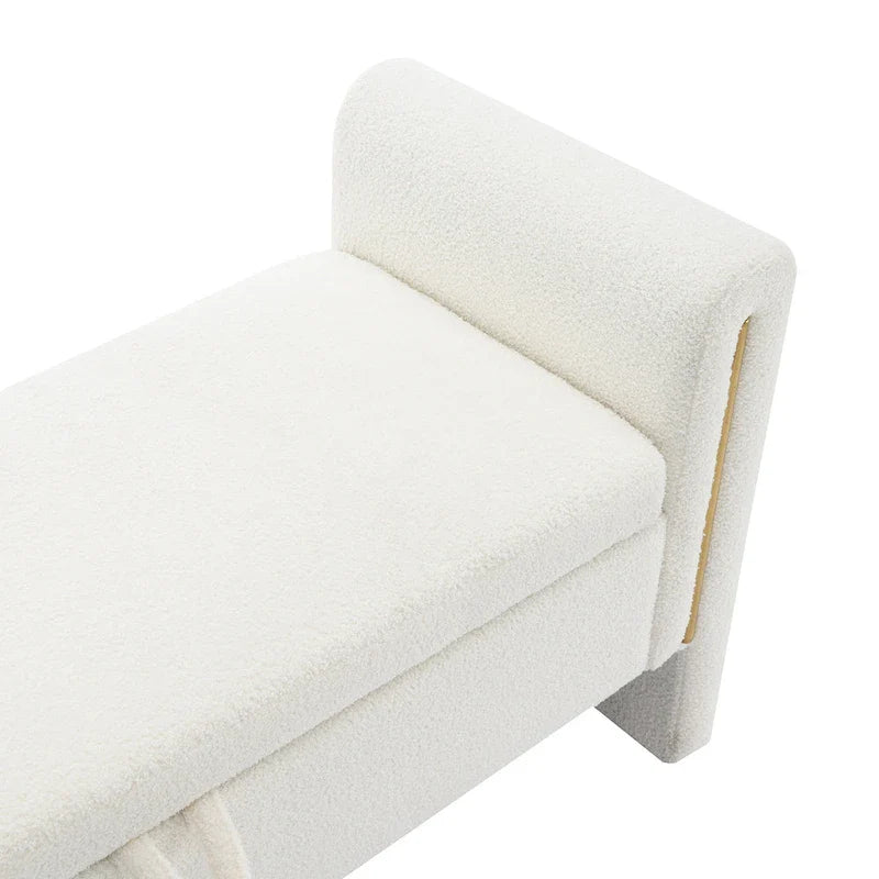 Christopher Knight Home - Banc de rangement de bout de lit Athena moderne en tissu Teddy avec accoudoirs