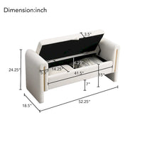 Christopher Knight Home - Banc de rangement de bout de lit Athena moderne en tissu Teddy avec accoudoirs