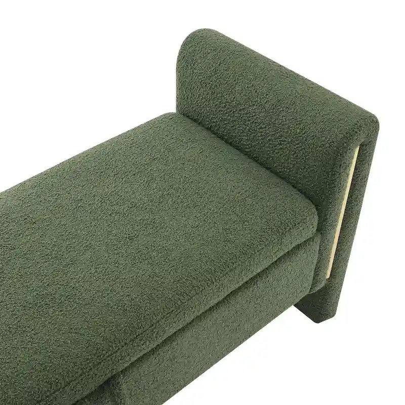 Christopher Knight Home - Banc de rangement de bout de lit Athena moderne en tissu Teddy avec accoudoirs
