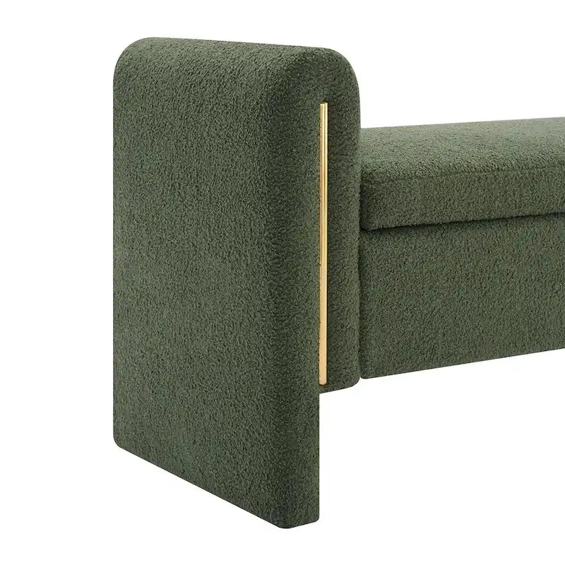 Christopher Knight Home - Banc de rangement de bout de lit Athena moderne en tissu Teddy avec accoudoirs